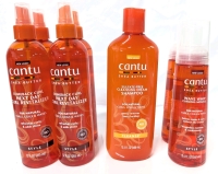 New CANTU Shea Butter Hair Care : 4x Next Day Curl Revitalizers 355ml ea, Cleansing Cream Shampoo 400ml, 2x Wave Whip Curling Mousse 248ml ea