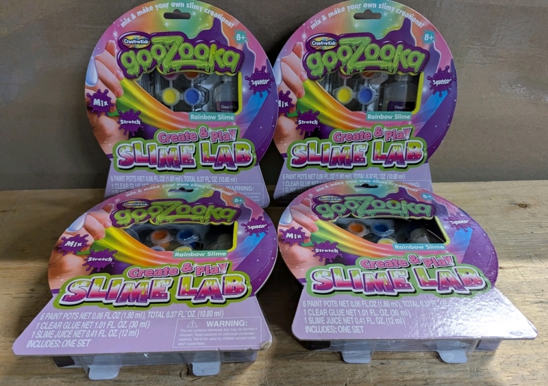 4 New Creative Kids Goozooka: Create & Play Rainbow Slime Labs.