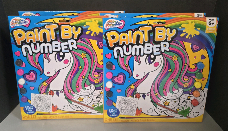 4 New | Grafix Paint By Number: Unicorn Themed Ages 6+