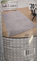 New | Soft Lines Modern Design Area Rug W / Non Slip Back 39" x 54"