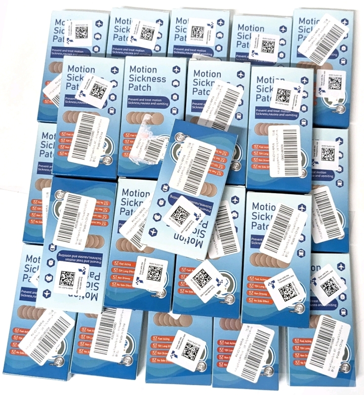 24 New Packs of MOTION SICKNESS PATCHES &bull; 36 Per Pack | Over $240 Retail Value!