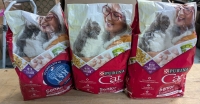 3 New Purina Seniors Essential Cat Chow. Best before August 2025.