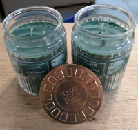 2 New Club 92 Silver Spruce Scented Candles. 5.25" Tall.