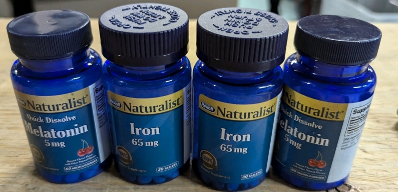 60 New Naturalist 65mg Iron Tablets & 120 New Naturalist 5mg Quick Dissolve Melatonin Microlozenges.