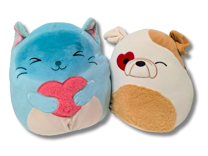 2 New 13" SQUISHMALLOWS: Sogrid the Siamese Cat & Brock the Bulldog