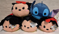 5 New Disney Tsum Tsum Stitch, Mickey & Minnie Mouse 11" Long Plushies