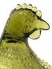 Fantastic MCM Avocado Green Unsigned Indiana Glass Hen on Beaded Rim Nest - 5.25" Tall - 4