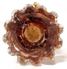 Astounding Murano-Style Handblown Red-Striped Amber Art Glass Rabbit with Gold Foil Inner Core on Clear Base 9.25" Tall - 5