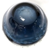 Gorgeous Large Chunky Hand Blown Glass Bowl with Clear X Lattice Top and Sea Blue Glass Bottom - 7.75" Tall - 5