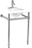 New - Arlington Moorefield Console Single Sink , White Porcelain and Brushed Nickel Stainless Steel, Classic Modern Style, pre-drilled Holes for 4" Centerset Faucet, Double-Glazed Porcelain . Retail $200