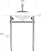 New - Arlington Moorefield Console Single Sink , White Porcelain and Brushed Nickel Stainless Steel, Classic Modern Style, pre-drilled Holes for 4" Centerset Faucet, Double-Glazed Porcelain . Retail $200 - 2