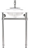 New - Arlington Moorefield Console Single Sink , White Porcelain and Brushed Nickel Stainless Steel, Classic Modern Style, pre-drilled Holes for 4" Centerset Faucet, Double-Glazed Porcelain . Retail $200 - 4
