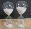 New - Four (4) TrueLiving Home Decor Glass Sand Timers w/ White , Green & Blue Sand - 2