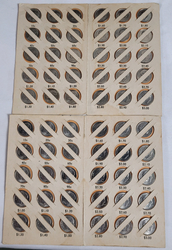 1966 - 2018 USA 10 Cent Dimes . 60 Dimes in Hamburgh Saving and Loan Coin Folders