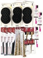 New Hair Styling Tools : 3 Conair #4 Curl Collective, 4 Carbon Fiber Pintail Parting Combs, 4 Rattail Combs, 3 Gentle Edges Brush/Comb & 2x 3 in 1 Boar Bristle Edge Stylers