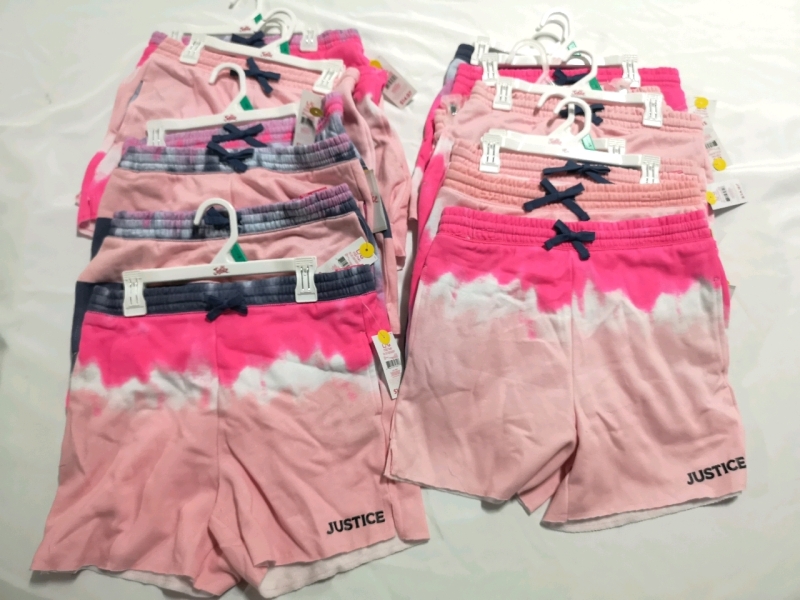 15 New JUSTICE Girls Youth Shorts: Size Large (12/14)