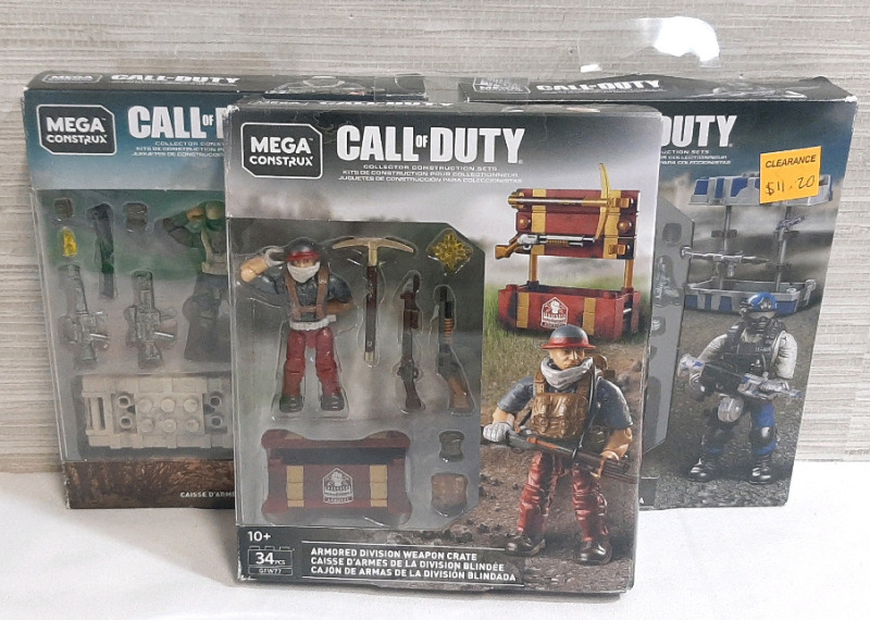 3 New Call of Duty Mega Contrix Figures with Accessories