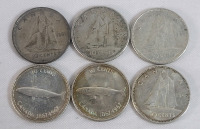 1951 - 1968 Canadian Silver Dimes . 1951 , 1958 , 1964 , 1967 &times;2 & 1968 . Six (6) Coins