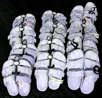 12 New Pairs Ladies Slides Sandals : 4 Pairs Each Small (5/6), Medium (7/8) & Large (9/10)