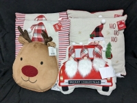 6 New Christmas Holiday Pillows : 4x Gnome & Santa 16" x 16" + 2x Character Pillows 14"