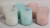 New - Six (6) TrueLiving Outdoor Frosted Glass Citronella Candles . Measures 3 3/4" diameter & 4" Tall