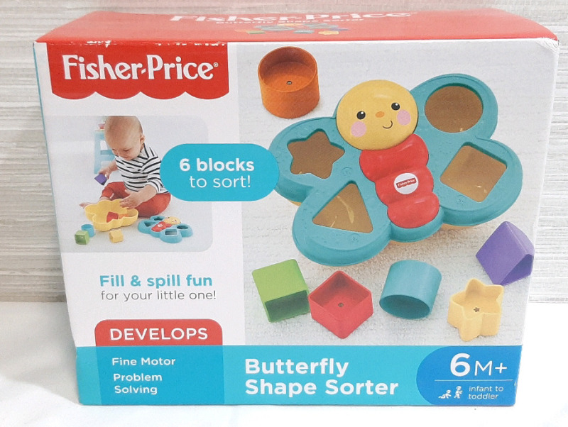 New Fisher-Price Butterfly Shape Sorter for 6 Month and up Toddlers
