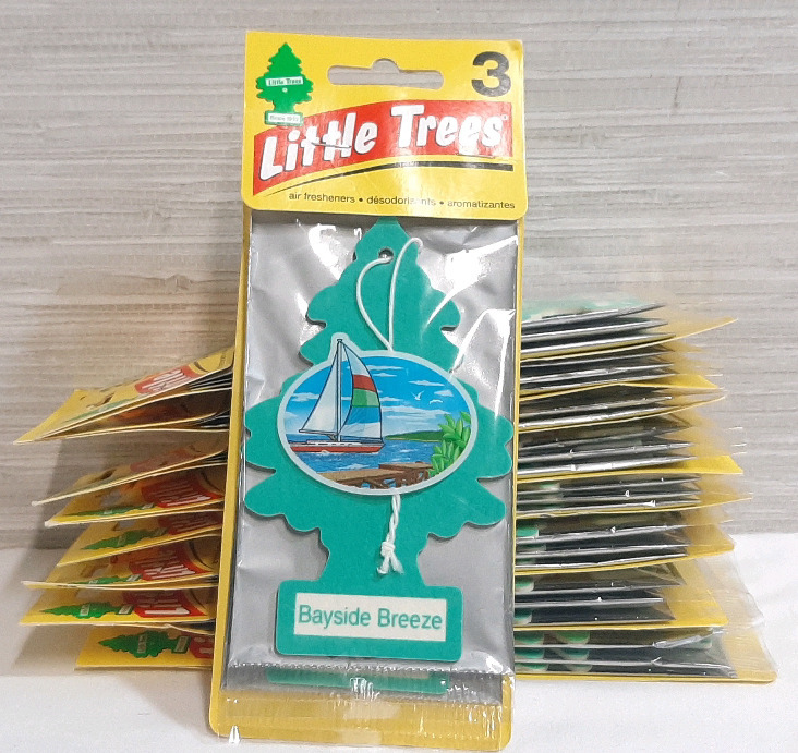 9 Packs of Little Trees Air Fresheners Bayside Breeze Scented (27 in Total)