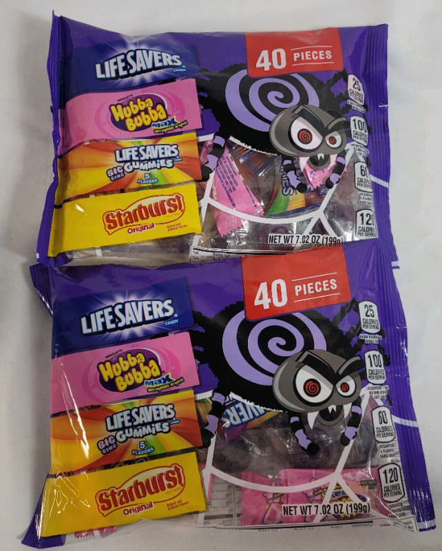 New - 80pcs. Life Savers , Hubba Bubba , Star Burst & Life Savers Gummies . Best Before 02 / 2025