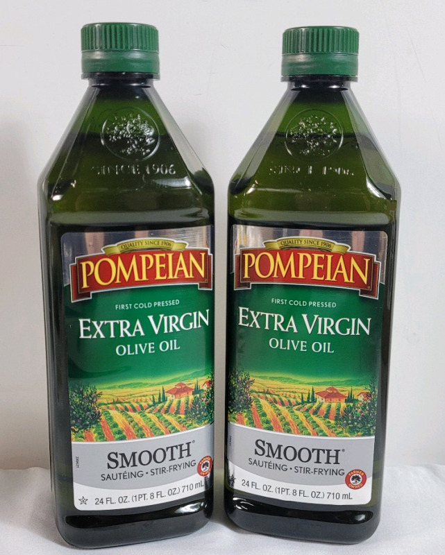 New - Two (2) Pompeian Extra Virgin Olive Oil . 710ml (24fl. oz.)