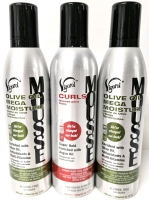 3 New Vigorol Hair MOUSSE : 2x Olive Oil Mega Moisture & Curls Super Hold with Argan Oil - 354ml ea