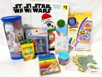 New Arts & Crafts : Disney Toy Story "Make Your Own Forky" Kit, 3 Star Wars Coloring Books, 2 Stamp Pads, Crayola Reusable Color Set, Crayola Chalk +