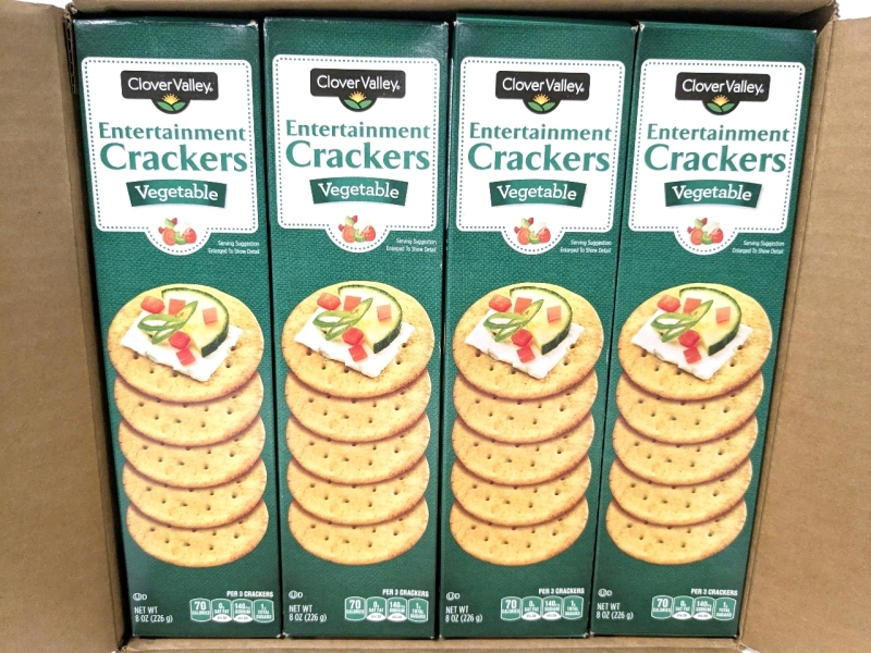 8 New Clover Valley Vegetable Entertainment Crackers - 226g ea | Best By Aug 08 2025