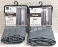 2 New Comfort Bay Woven Krista Decoratigr Window Blinds, 84" in length