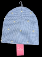 New O/S KATE SPADE Pearl Beanie : Ocean Fog - Retails $89!