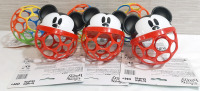 6 New Rattle Ball Toys for Infants, 3 Multi-Colored and 3 Officially Licensed Mickey Mouse