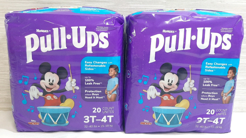 2 Packs of Huggies Pull-Ups 3T-4T, 20 Count in Each Pack (40 in Total)