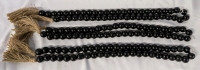 3 New 42" Long Strands of Wooden Beads with Tassled Ends.