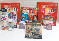 Lot of Various Mystery Toy Packs and Taffy Candy, Including a Ryan's World Mystery Figs Mystery Pack, 3 Halo Mega Construx Mystery Packs, 2 Giftem Mystery Packs, Trolls: Trollstopia Tiny Diamond Figure & 4 Bags of Zaffi Keto Taffy, 1.6oz in each pack