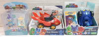 Lot of New Children's Toys, Including Muppet Babies Summer Penguin Figure, PJMasks Owl Glider Glow Wheeler & Catboy Car and Mask