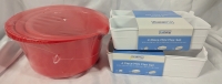 New 3 Mixing Bowl Set (6" Tall) & 2 New Mini Flex Set (4 Peice Each. 10.5" Long."