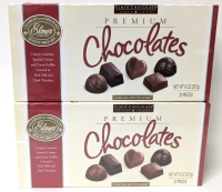 2 New Elmer Premium Chocolates: Milk + Dark Chocolate Caramels, Cr&egrave;mes and Truffles - 20 Pieces, 227g