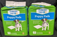 2 New: Forever Pals Puppy Pad Packs - 75 Pads Per Pack - 21" x 21"