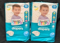 2 New: Size 7 (41 lbs+)Gentle Steps Premium Diaper Packs - 20 Diapers Per Pack