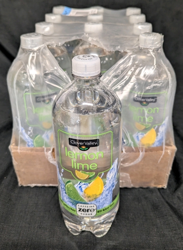 12 New: Lemon Lime Flavoured Sparkling Water - 1L per Bottle