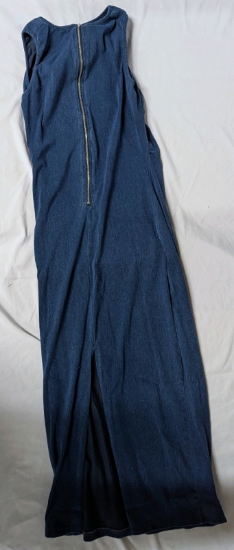 New Large Women's Denim Style Slitted Dress