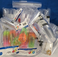 New | Massive Party Lot! Includes But Isnt Limted To; Premium Plastic Champagne Flutes, Cups, Shot Glasses & More!
