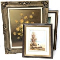 3 Framed Oil on Board / Oil on Canvas Paintings - 1 Signed A. Bird : Up to 26.25" x 22.25"