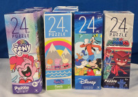 8 New | 24Pcs ( Each ) Puzzles For Kids | ( 3 ) My Little Pony, ( 3 ) Peppa Pig ( 1 ) Disney Mickey Mouse ( 1 ) PJ Masks