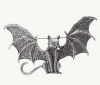 Detailed Bat Cat Brooch <br/>2.5 x 4 Inch Approximate - 2