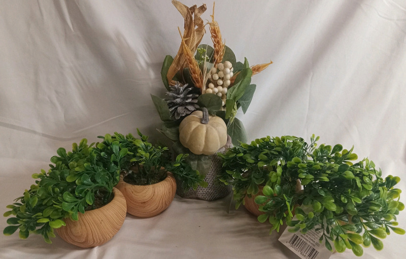 5 New | Assorted Potted Faux Plant Centerpieces